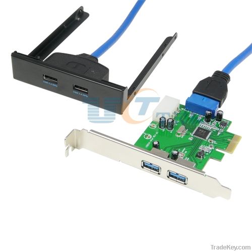 PCIE Express Card to 2 Ports USB 3.0 and 20 Pin to USB 3.0 Front Panel