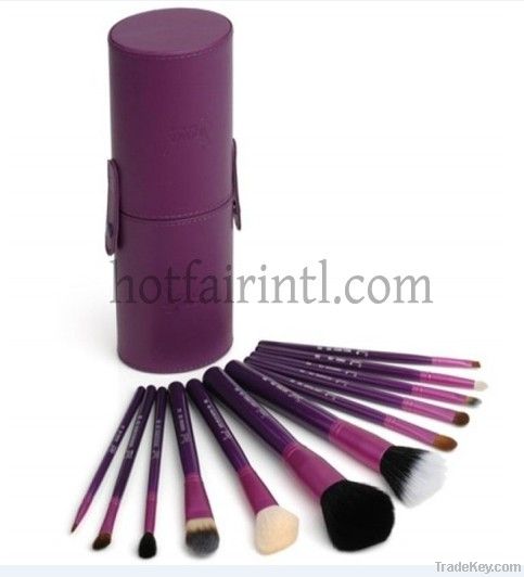 Makeup Brushes with Leather Tube Case Packing