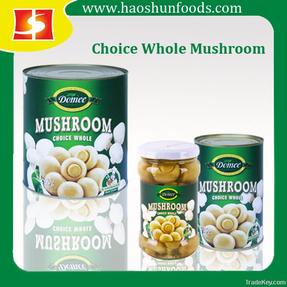 Canned mushroom whole