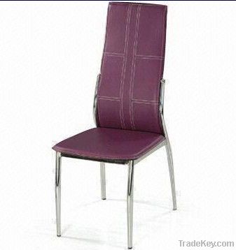 2013 dining room furniture leather chair with chromed iron leg