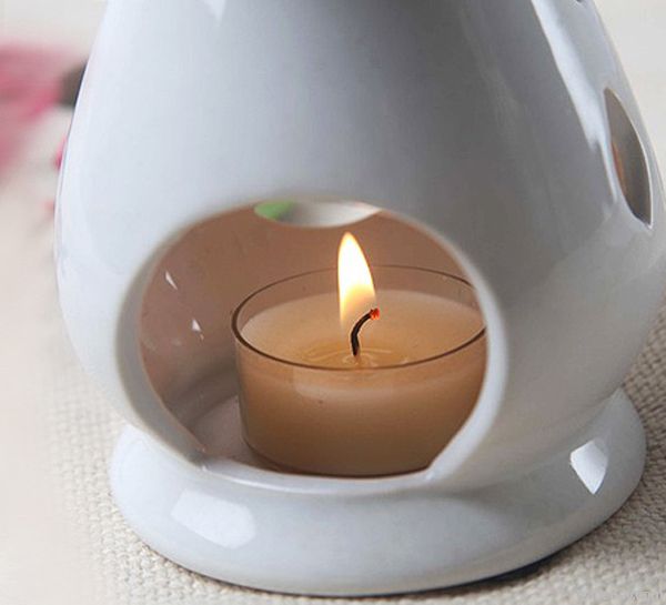 Elegant White Ceramic Essential Oil Burner