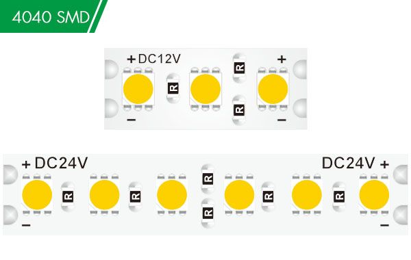 Dc12/24v 4040 120led 10mm White Strip Light