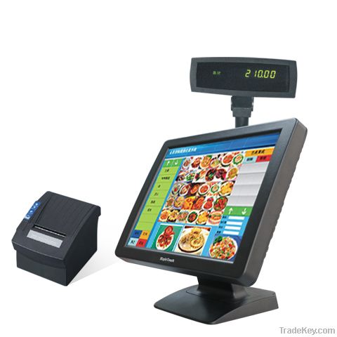 MapleTouch 12'' POS Touch Monitor with cash drawer, customer display