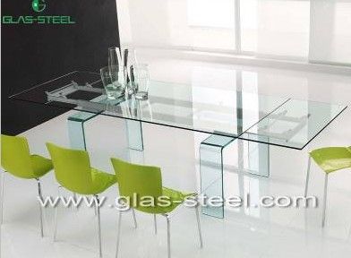 Hot bending glass dining table
