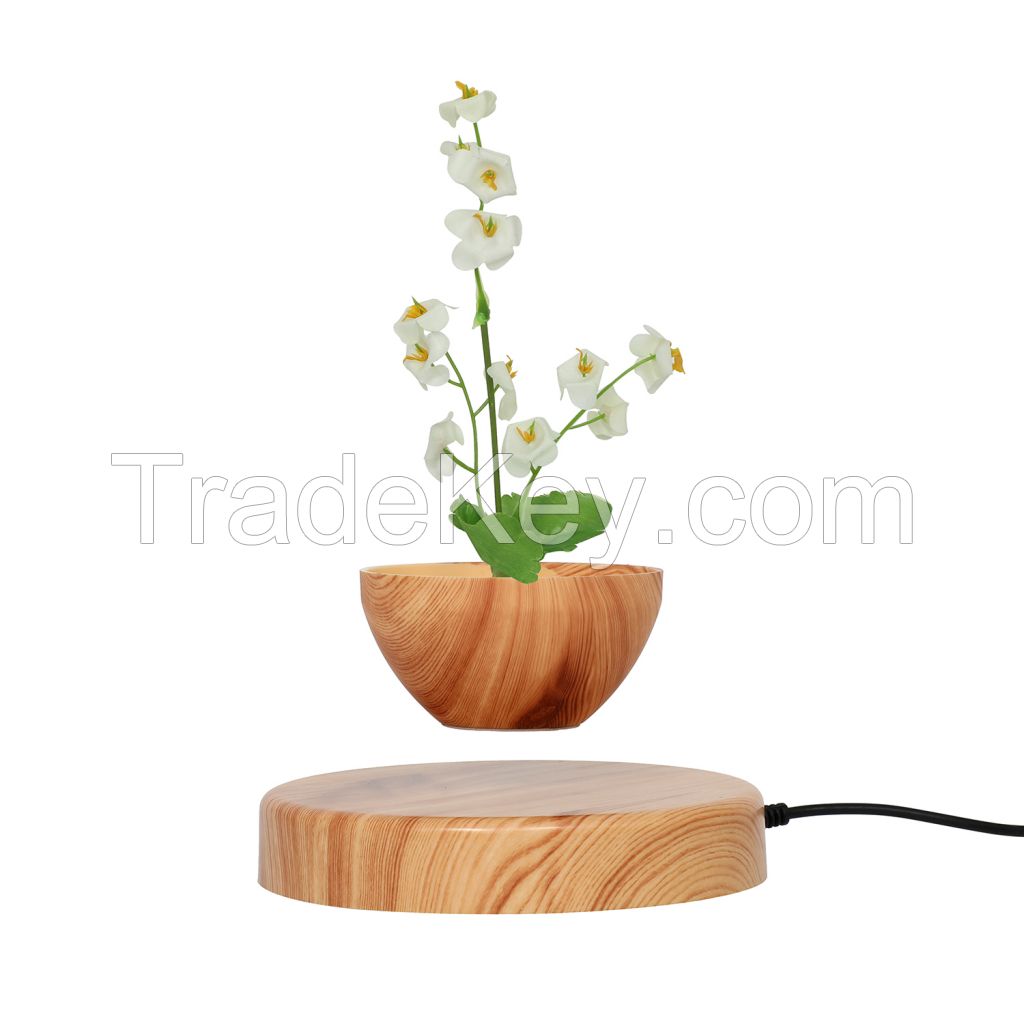 PA-0736 round base magnetic levitation floating air bonsai tree flowerpot plant gift promotion 