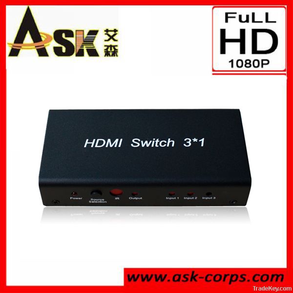 2012 new hot sale HDMI Switcher 3X1 w extender