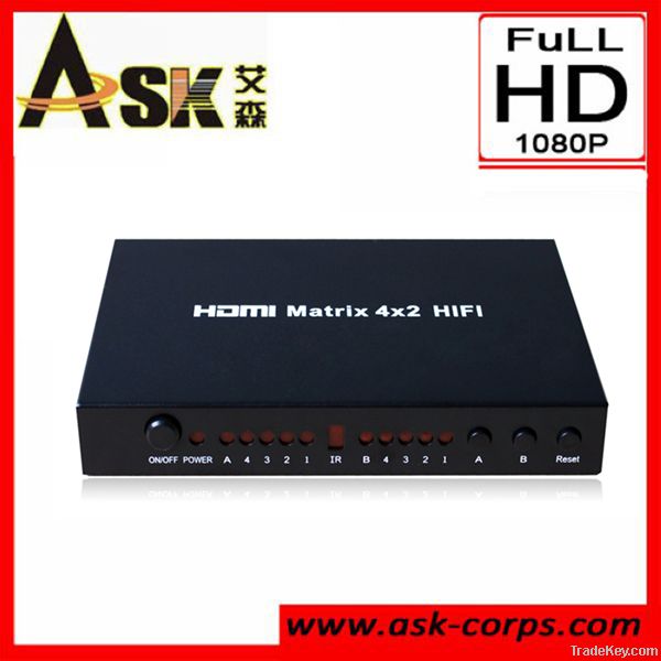 2012 new hot sale HDMI Matrix v1.4 4X2 HIFI