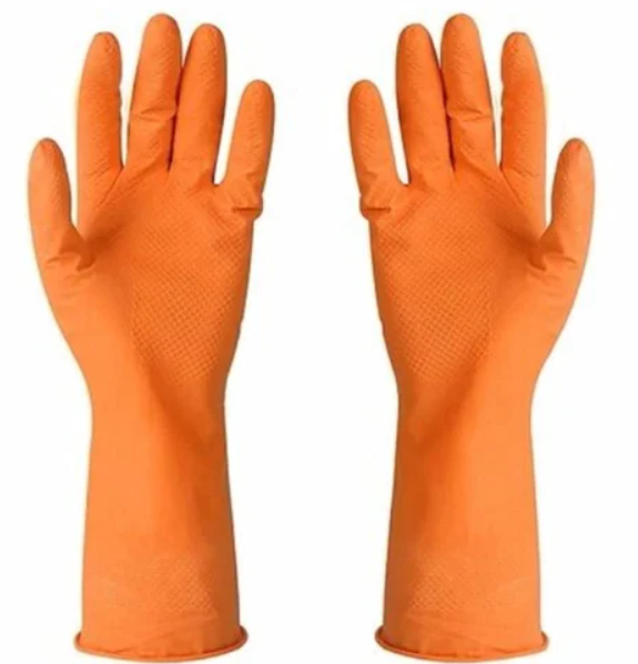 Orange Household Rubber Gloves