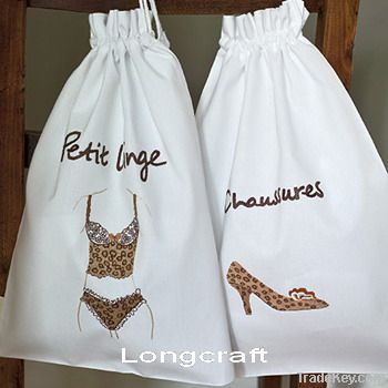 Hand embroidered Laundry and Shoes Bag