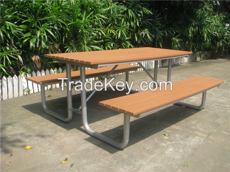 Recycled plastic wood picnic table with bench outdoor table and bench