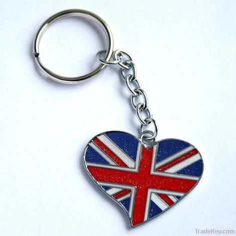 Metal flag keychain