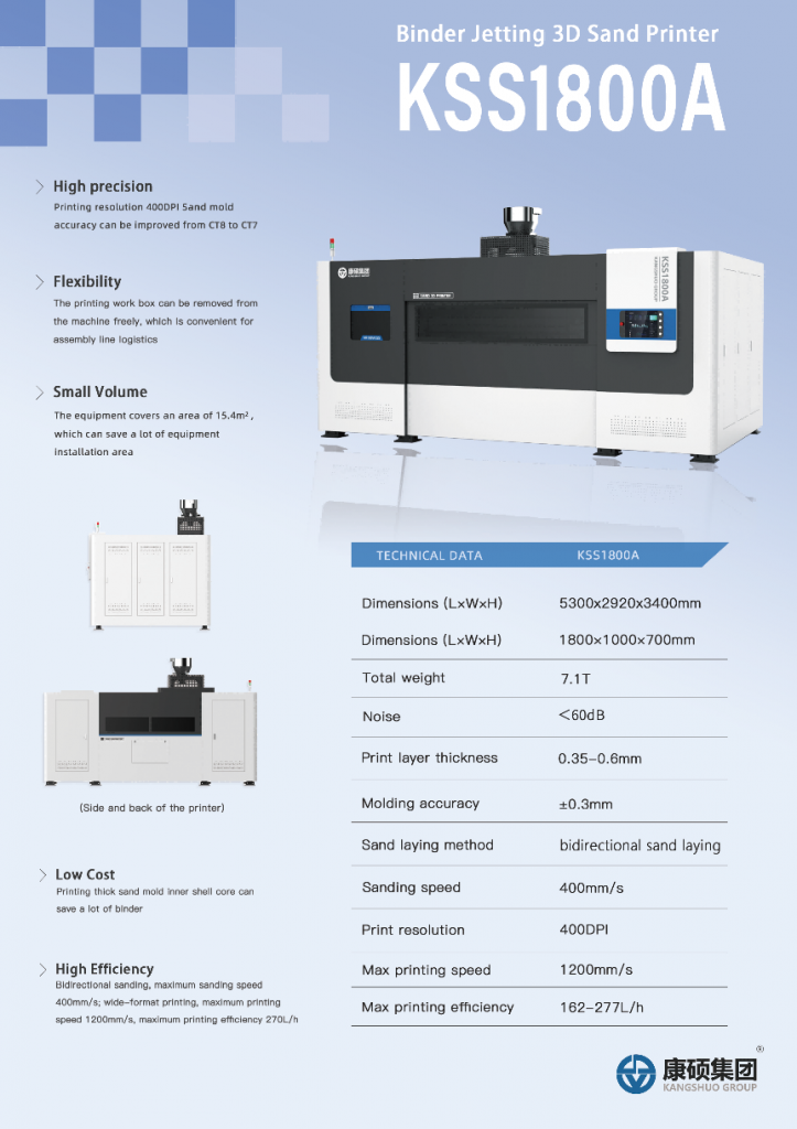 Industrial Binder Jetting 3DP printer professional manufacturer 3DP inkjet sand mold additive manufacturing 3DTEK KSS 1801B