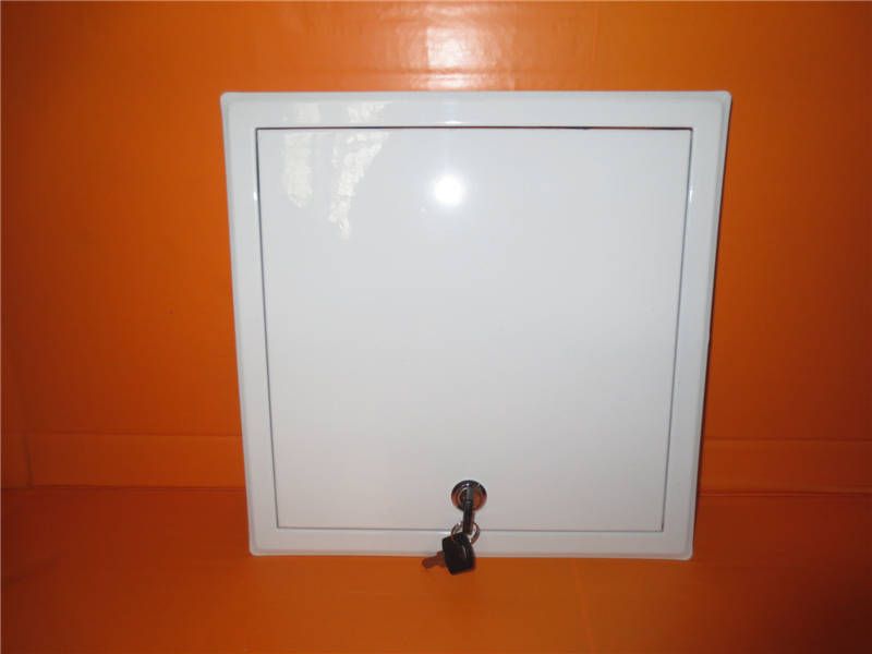 steel access panel with key lock white powder coating