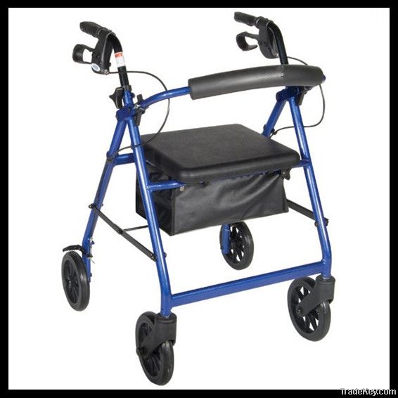 Lightweight aluminum folding rollator