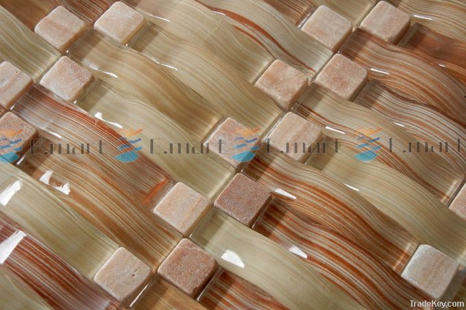 Stone mixed glass mosaic, wall tile backsplash, kitchen tiles EM64CS01