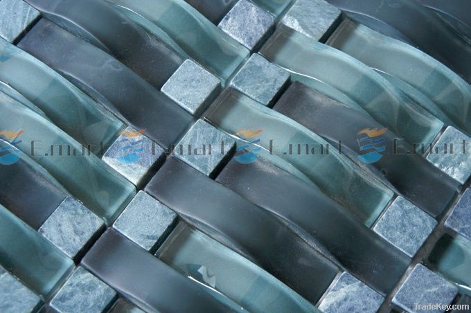 Stone mixed glass mosaic, wall tile backsplash, kitchen tiles EM64CS13