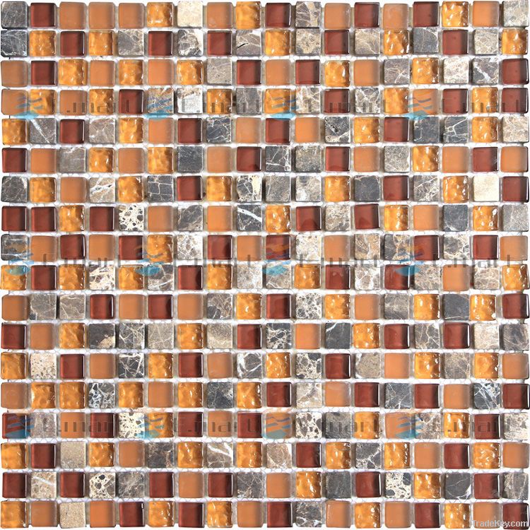 Stone mixed glass mosaic, wall tile backsplash, kitchen tiles