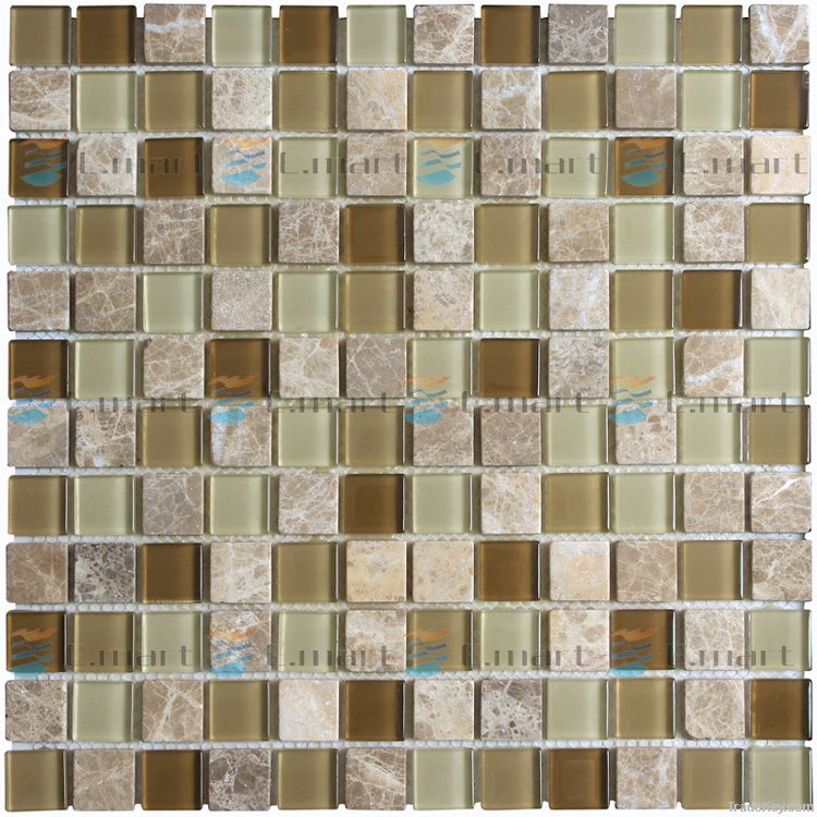 Stone mixed glass mosaic, wall tile backsplash, kitchen tiles