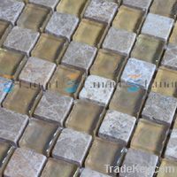 Stone mixed glass mosaic, wall tile backsplash, kitchen tiles