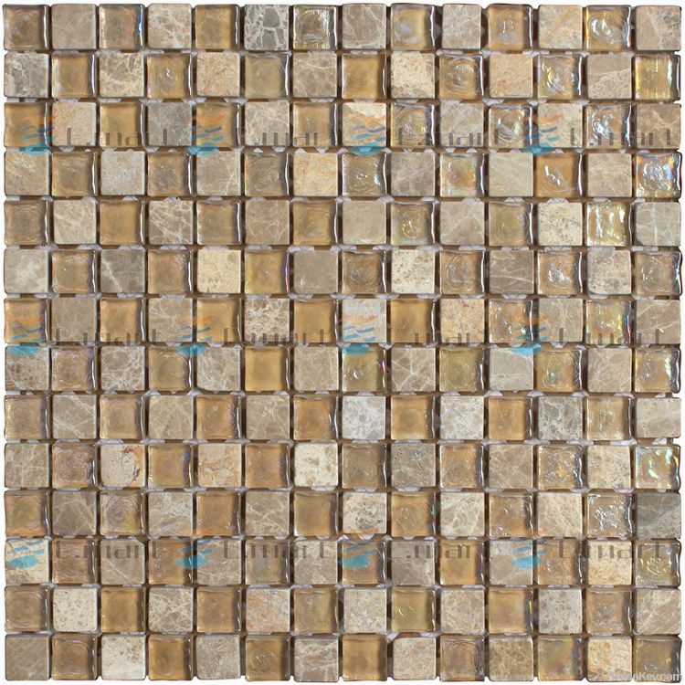 Stone mixed glass mosaic, wall tile backsplash, kitchen tiles