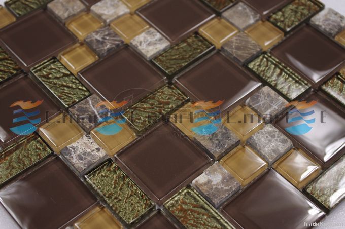 Stone mixed glass mosaic, wall tile backsplash, kitchen tiles EM48CS02