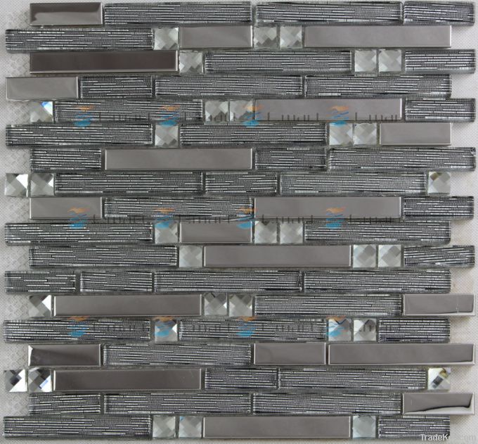 Stainless steel mosaic tile wall tile backsplashes .bathroom tile