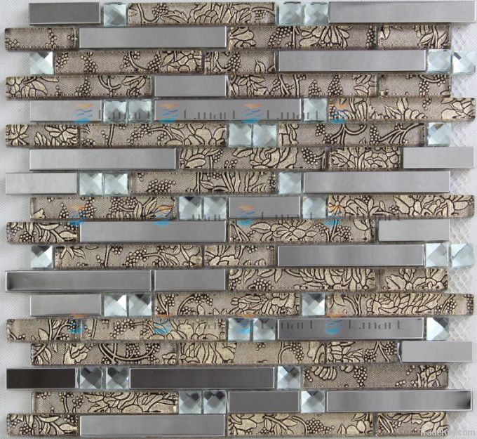 Stainless steel mosaic tile wall tile backsplashes .bathroom tile