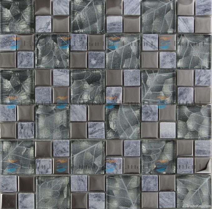 Stainless steel mosaic tile wall tile backsplashes .bathroom tile