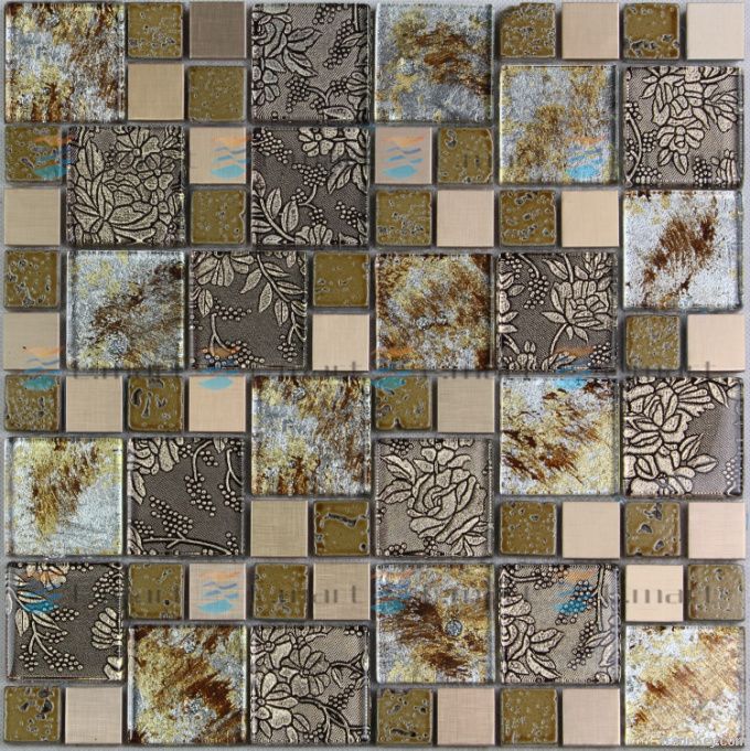 Stainless steel mosaic tile wall tile backsplashes .bathroom tile