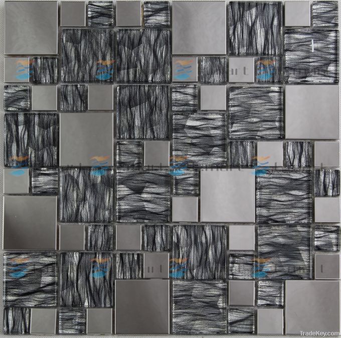 Stainless steel mosaic tile wall tile backsplashes .bathroom tile