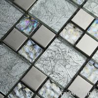 Stainless steel mosaic tile wall tile backsplashes .bathroom tile