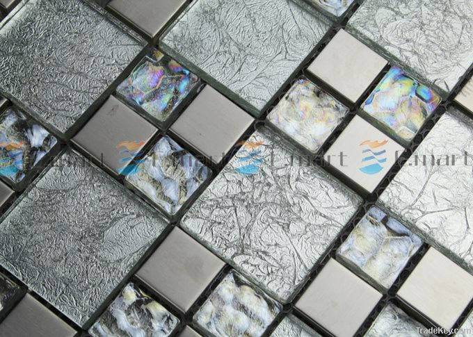 Stainless steel mosaic tile wall tile backsplashes .bathroom tile