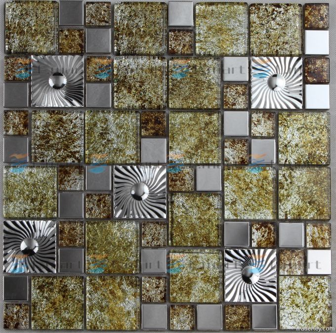 Stainless steel mosaic tile wall tile backsplashes .bathroom tile