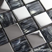 Stainless steel mosaic tile wall tile backsplashes .bathroom tile