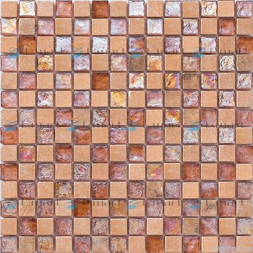 Stone mix glass mosaic tile