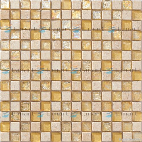 Stone mix glass mosaic tile