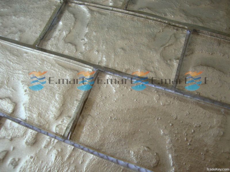 Subway backsplash glass mosaic tiles