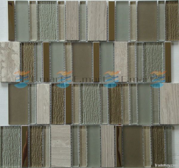 Marble mixed glass mosaic tiles wall tiles