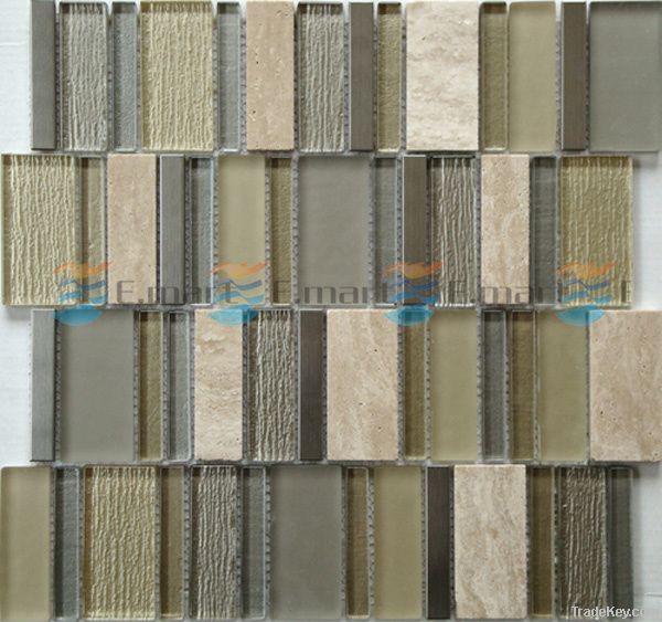 Marble mixed glass mosaic tiles wall tiles