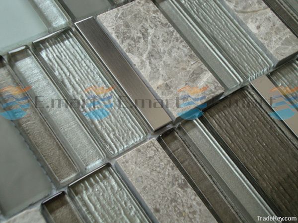 Marble mixed glass mosaic tiles wall tiles