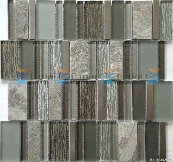 Marble mixed glass mosaic tiles wall tiles