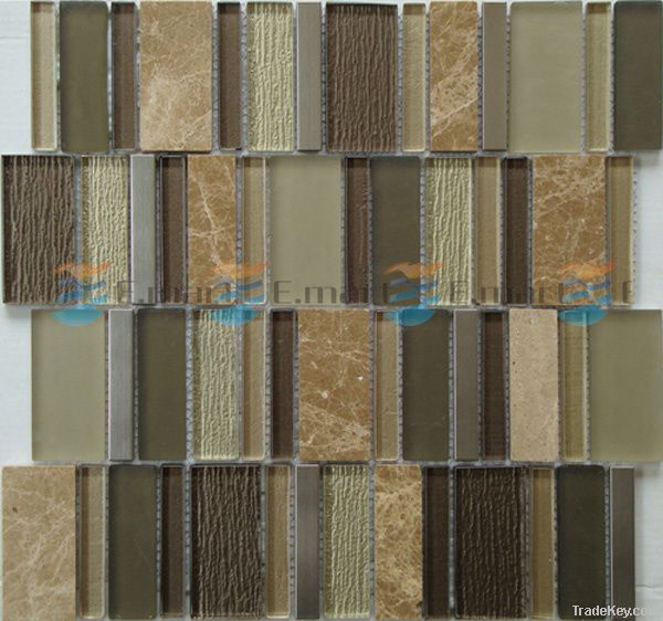 Marble mixed glass mosaic tiles wall tiles