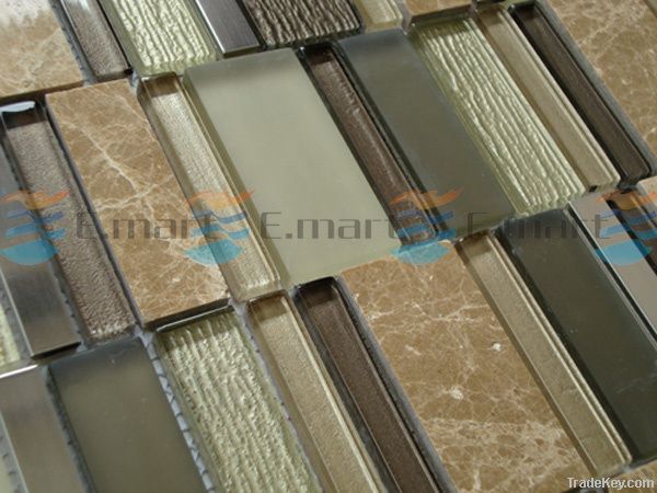 Marble mixed glass mosaic tiles wall tiles