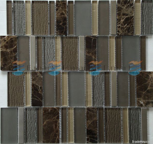 Marble mixed glass mosaic tiles wall tiles