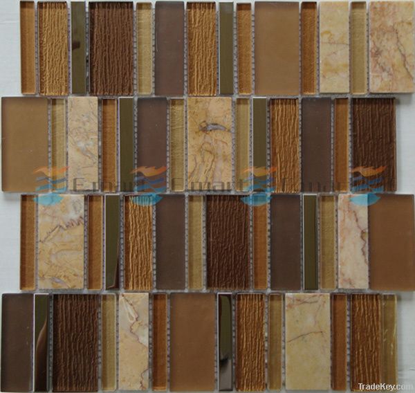 Marble mixed glass mosaic tiles wall tiles