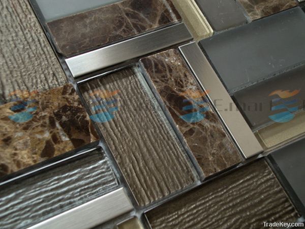 Marble mixed glass mosaic tiles wall tiles