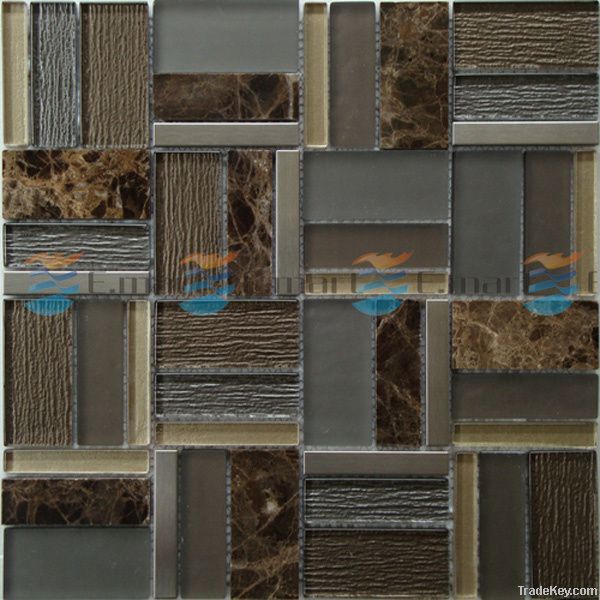 Marble mixed glass mosaic tiles wall tiles