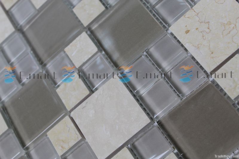 Marble Mixed Glass Mosaic Tile