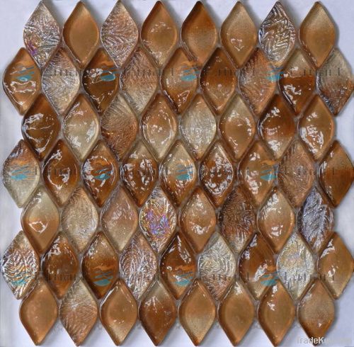 Leaf Shape Iridescent Mosaic Brown