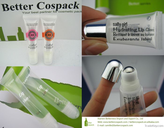 oval plastic tube for  skin care cream with aluminum screw cap